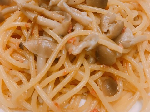 しめじと鮭フレークの和風パスタ